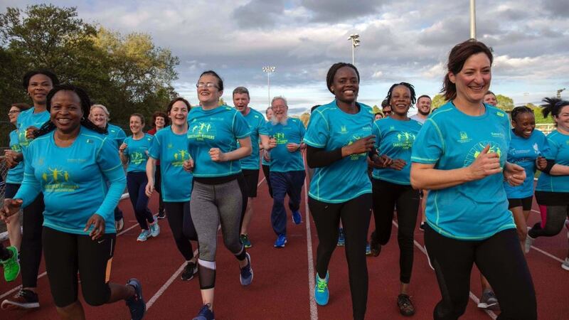 Sanctuary Runners prepare for the Cork city marathon. File photograph: Sanctuary Runners/Twitter