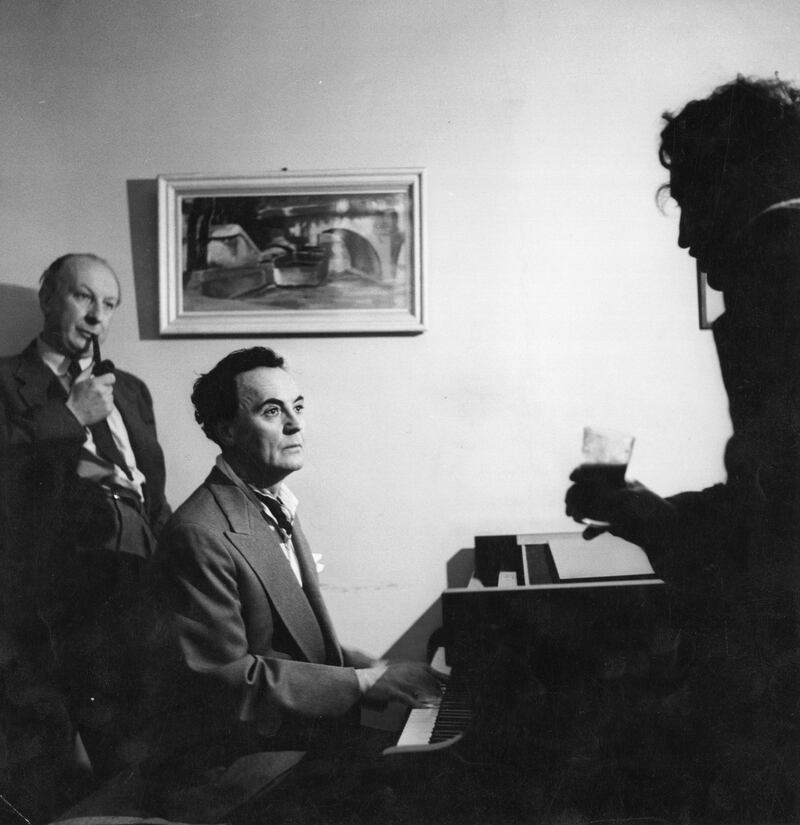 Hilton Edwards and Micheál Mac Liammóir, the Gate’s founders, with Brendan Behan in 1952. Photograph: Daniel Farson/Picture Post/ Getty