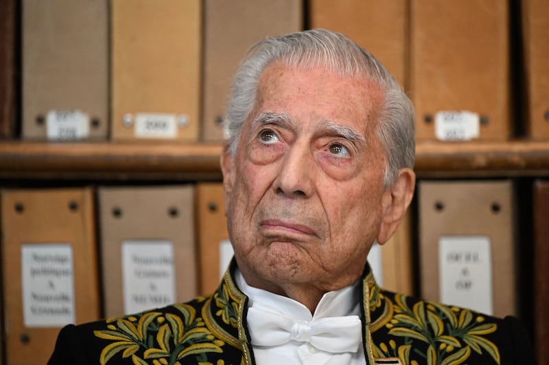 Peruvian writer and Nobel literature prize winner Mario Vargas Llosa in 2023. Photograph: Emmanuel Dunand/AFP