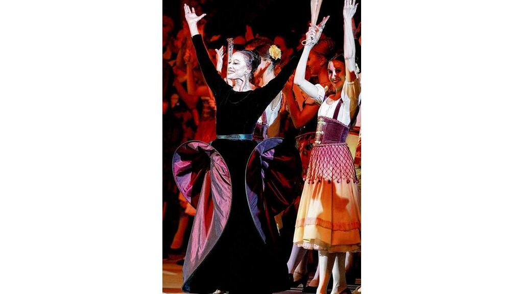 Maya Plisetskaya during a performance in her honour on stage at the Kremlin palace in 2005. In the 1960s she set her heart on dancing the role of Carmen, and her husband, Rodion Shchedrin, adapted Bizet's work to make this possible. photograph: yuri kadobnov/afp/ getty images