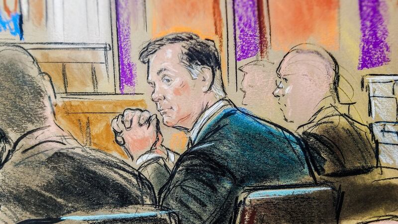 Former Trump campaign manager Paul Manafort is shown in a court room sketch. Photograph: Bill Hennessy/Reuters