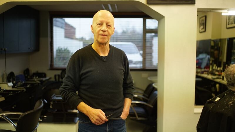 Owen Baldwin runs a barber shop three doors down from Faiza Shaheen’s campaign headquarters but will be voting for Iain Duncan Smith. Photograph: Enda O’Dowd