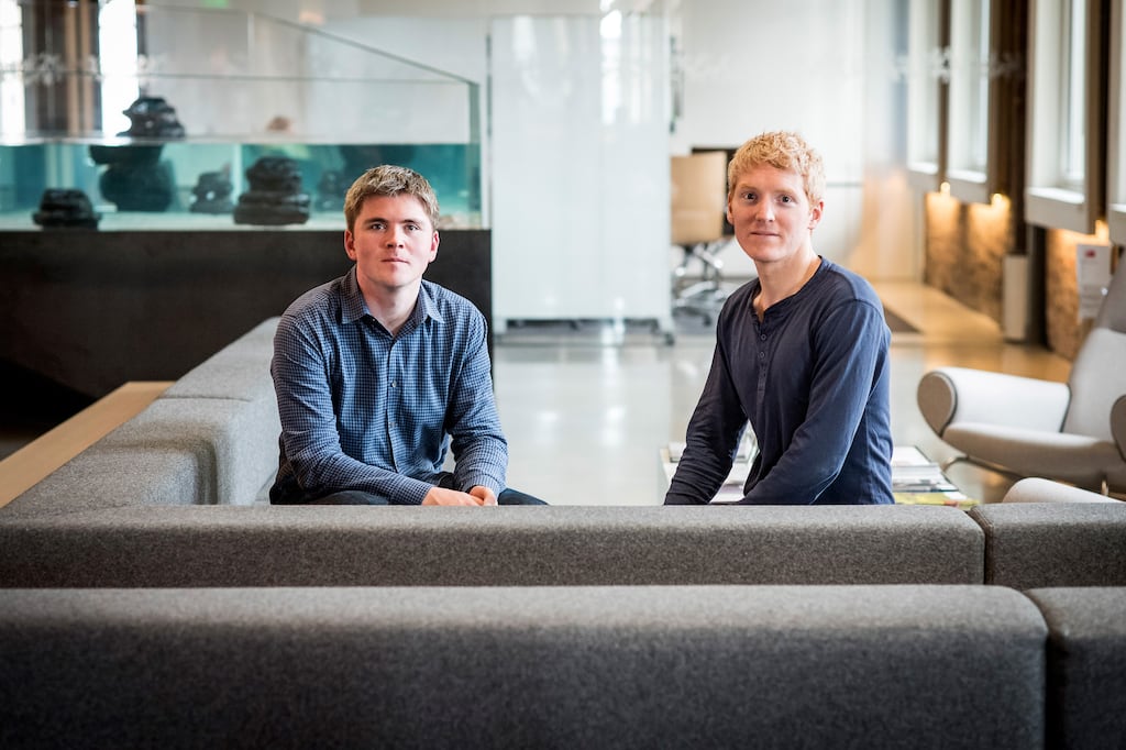 Stripe was founded by John and Patrick Collison. Photograph: David Paul Morris/Bloomberg via Getty Images