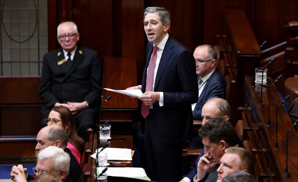 Taoiseach Simon Harris faced his first Leaders' Questions on Tuesday. Photograph: Maxwells