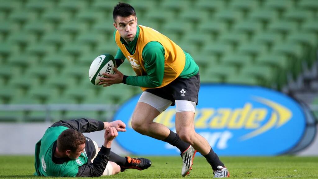 Ireland scrumhalf Conor Murray during a training session at the Aviva Stadium. Photograph: Billy Stickland/Inpho