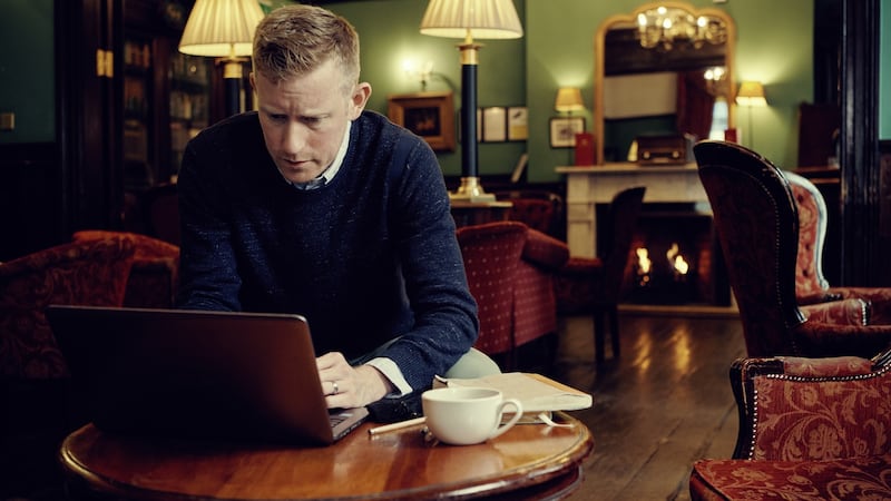 Colin Barrett: ‘Instead of thinking about Toronto, or even my book, I started thinking about how I looked sitting in my chair thinking about Toronto and/or my book.’ Photograph: Anoush Abrar/ Rolex