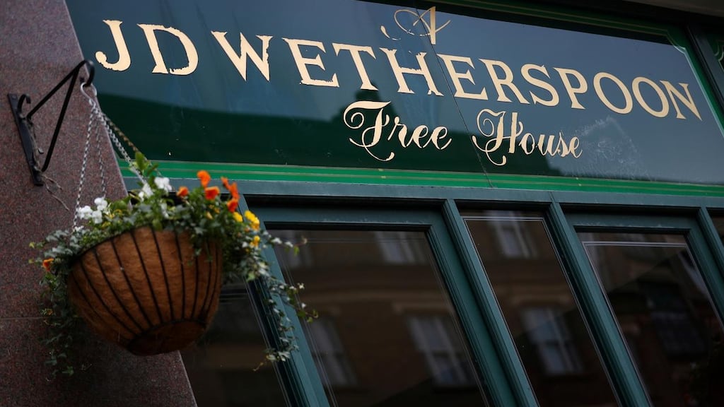 Wetherspoon, which has reopened 844 of its 873 pubs, says like-for-like bar and food sales have fallen 16.9 per cent.
