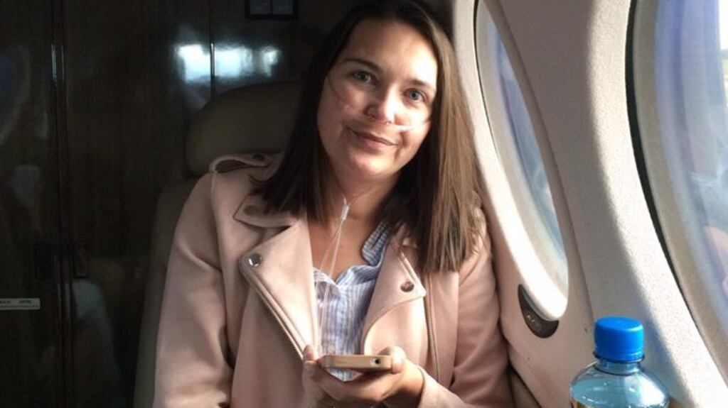 Isabel Terry from Cork on her way to Newcastle for a double heart and lung transplant. Photograph: Life on the List Facebook page