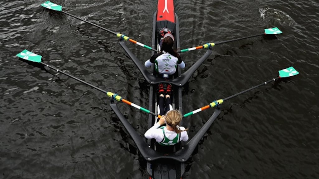 Denise Walsh and Aoife Casey took third in their repechage in Bulgaria on Tuesday. Photograph: Getty Images