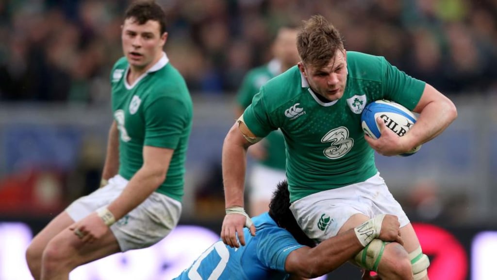 Jordi Murphy replaced Jamie Heaslip as number eight in Ireland’s first Six Nations game of the year against Italy. Photograph: Dan Sheridan/Inpho
