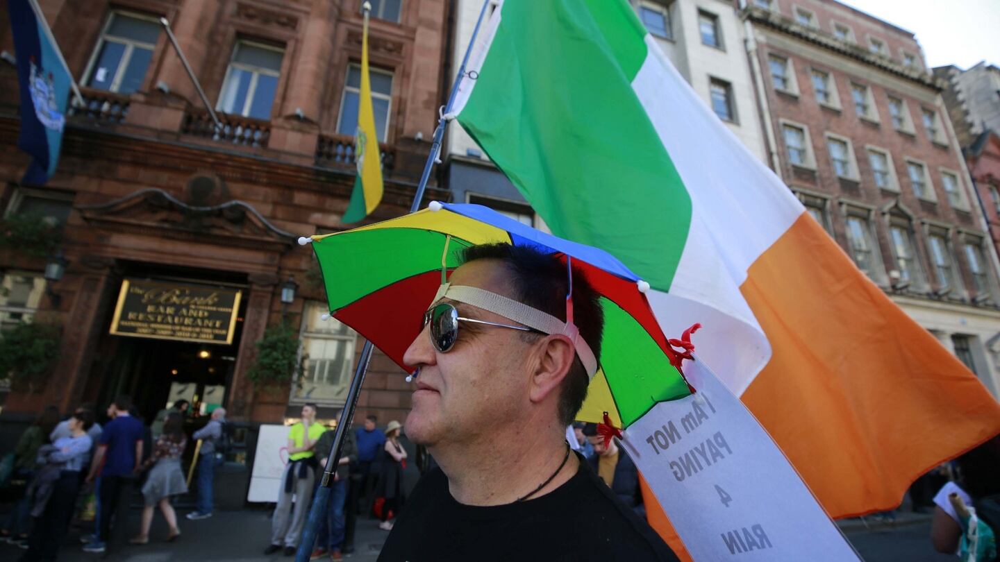 An anti-water charges protester in Dublin. Photograph Nick Bradshaw
