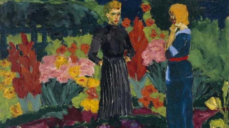 Detail from Two Women in a Garden by Emil Nolde, 1915. Copyright the artist’s estate