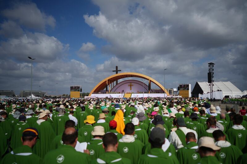 Pope Leo led Mass with an estimated one million people. Photograph: Andrew Medichini/AP