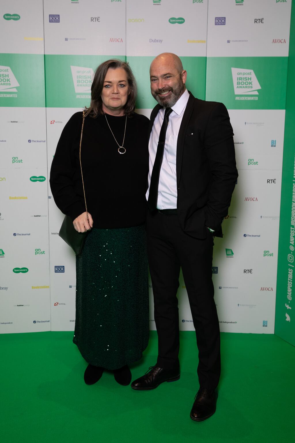 Louise Kennedy who won Novel of the Year for Trespasses, with fellow author Donal Ryan, at the An Post Irish Book Awards at the Convention Centre Dublin. Photograph: Patrick Bolger