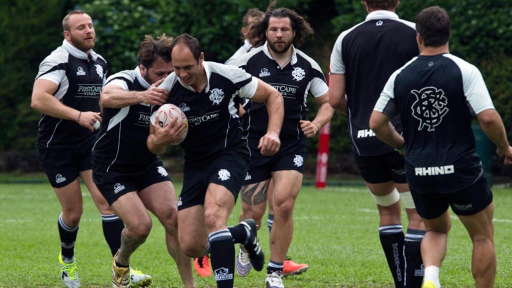 Barbarians captain Sergio Parisse during a training session in Hong Kong for the game against the Lions on Saturday. Photograph: Tyrone Siu/Reuters