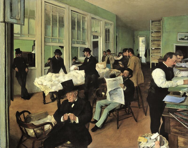 Degas’s Cotton Office in New Orleans (1873, Pau, Musée des Beaux-Arts)