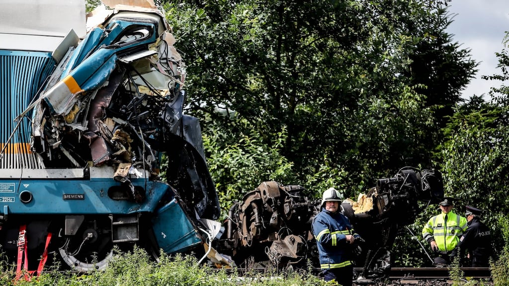 Rescuers at the scene of a train crash near the city of Domazlice, Czech Republic. Photograph: Martin Divisek/EPA