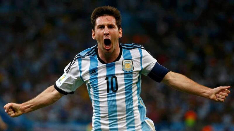 Argentina’s Lionel Messi celebrates scoring the winner against Bosnia and Herzegovina at the Estadio do Maracana in Rio de Janeiro. Photograph: Michael Dalder /Reuters