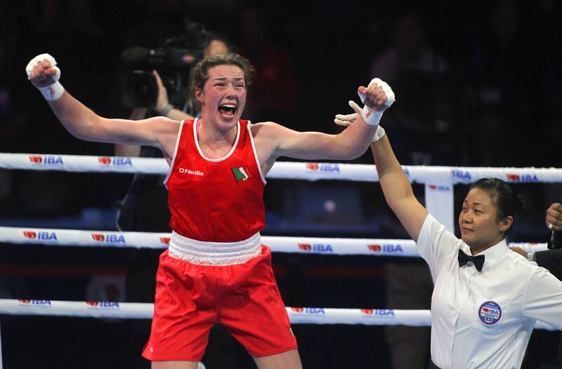 Ireland's Lisa O'Rourke celebrates winning a gold medal in Istanbul. Photograph: Aleksandar Djorovic/Inpho