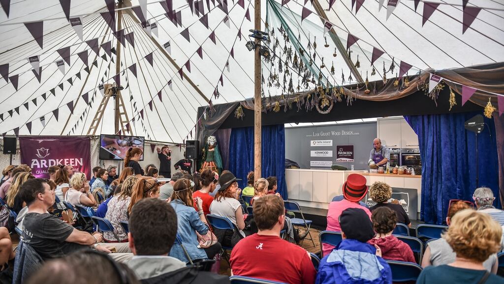 Ralph Rolle (drummer with the group Chic) doing a cooking demonstration on stage in The Theatre of Food in 2006. Photograph: Ruth Medjber