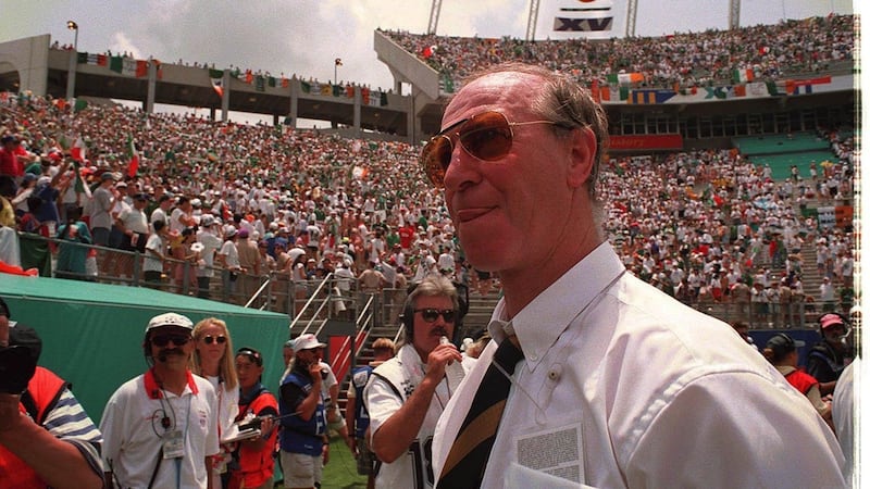 Republic of Ireland manager Jack Charlton following Ireland’s World Cup match against Mexico in Orlando, Florida, in 1994. Photograph: Joe St Leger