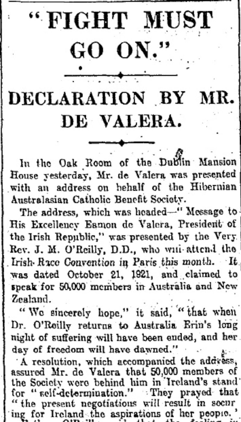 The Irish Times, Page 5, January 9th, 1922