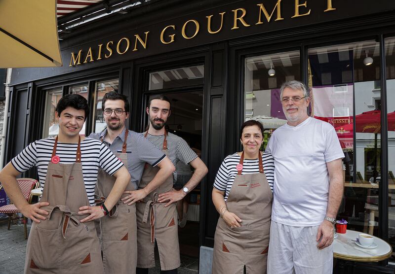 Patrick and Emma Puech (right) with, from left, their nephew Giani Soulier and their sons Mael and Roman Puech, who run Maison Gourmet in Kenmare. Photograph: Valerie O'Sullivan