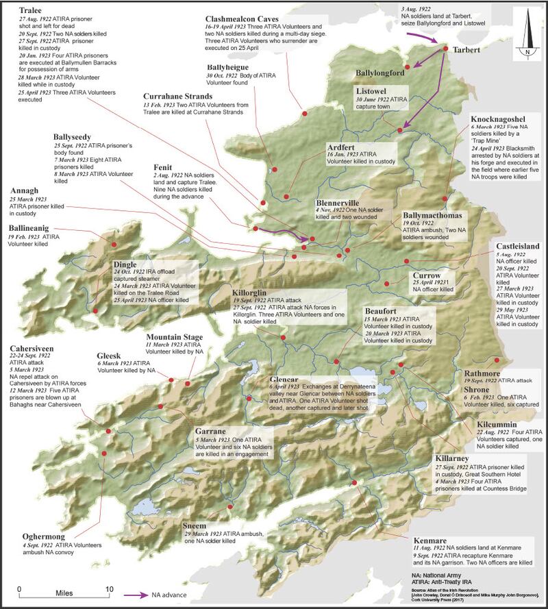 Civil War deaths in Co Kerry, 1922-23.