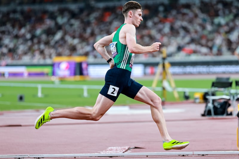 Cian McPhillips in the men's 800m at the World Championships in Tokyo last month. Photograph: Morgan Treacy/Inpho
