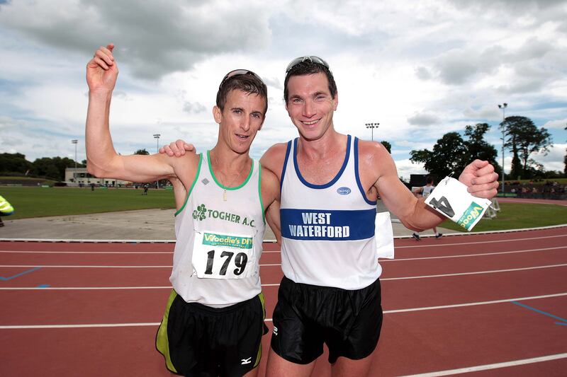 Rob Heffernan and Jamie Costin in 2010. Photograph: Morgan Treacy/Inpho