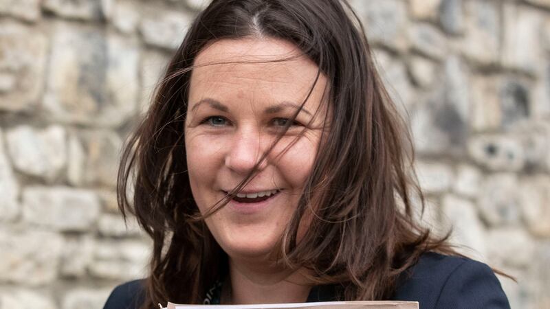 Detective Sgt Sharon Langan, of the Garda Ballistics section, leaving court after giving evidence in the trial of Patrick Quirke. Photograph: Collins Courts