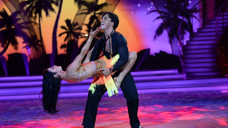 Jake Carter and Karen Byrne dancing the salsa on Dancing with the Stars. Photograph: Cyril Byrne