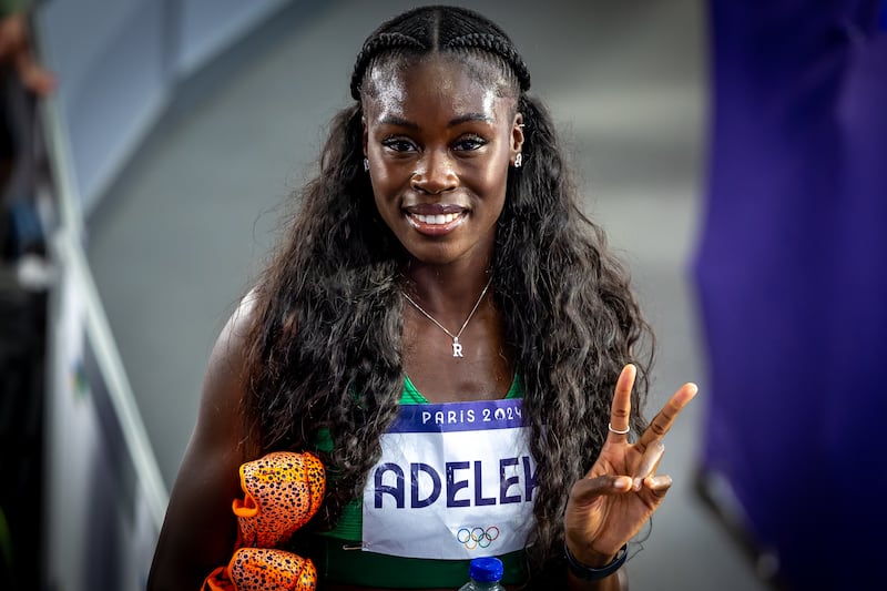 Ireland’s Rhasidat Adeleke after finishing second. Photograph: Morgan Treacy/Inpho