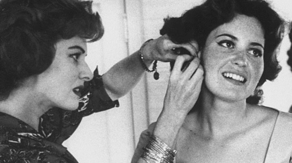 Hollywood actress Maureen O’Hara helps her daughter Bronwyn Fitzsimons dress for her graduation party. Ms Fitzsimons was found dead at her Co Cork home on Thursday. Photograph: Getty