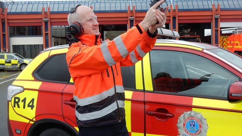 Bird scaring on the airfield with Airport fire officer Paul Clarke.