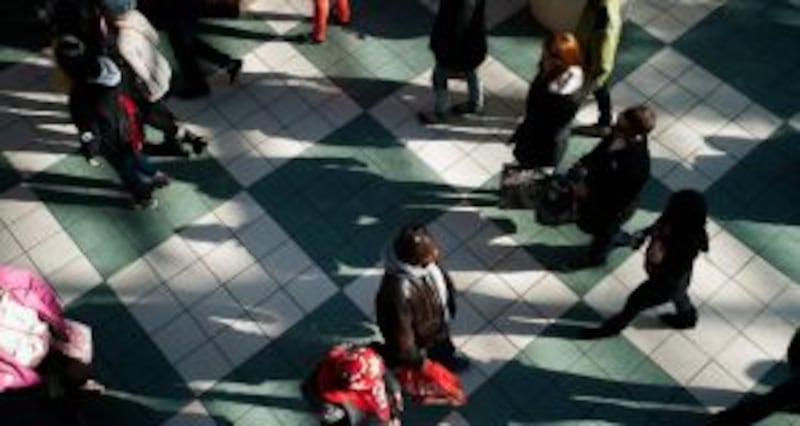 Shoppers walk around the Easton Towne Center in Columbus, Ohio. Photograph: Ty Wright/Bloomberg
