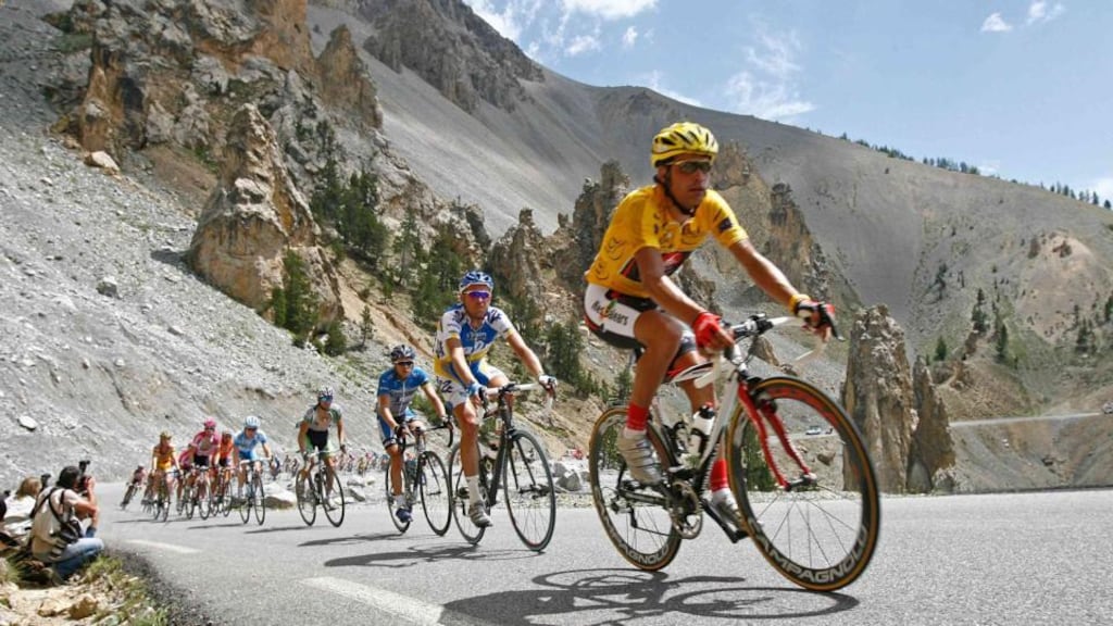The penultimate stage of the 2015 Tour de France will finish on the gruelling l’Alpe d’Huez . Photograph: Stefano Rellandini/Reuters