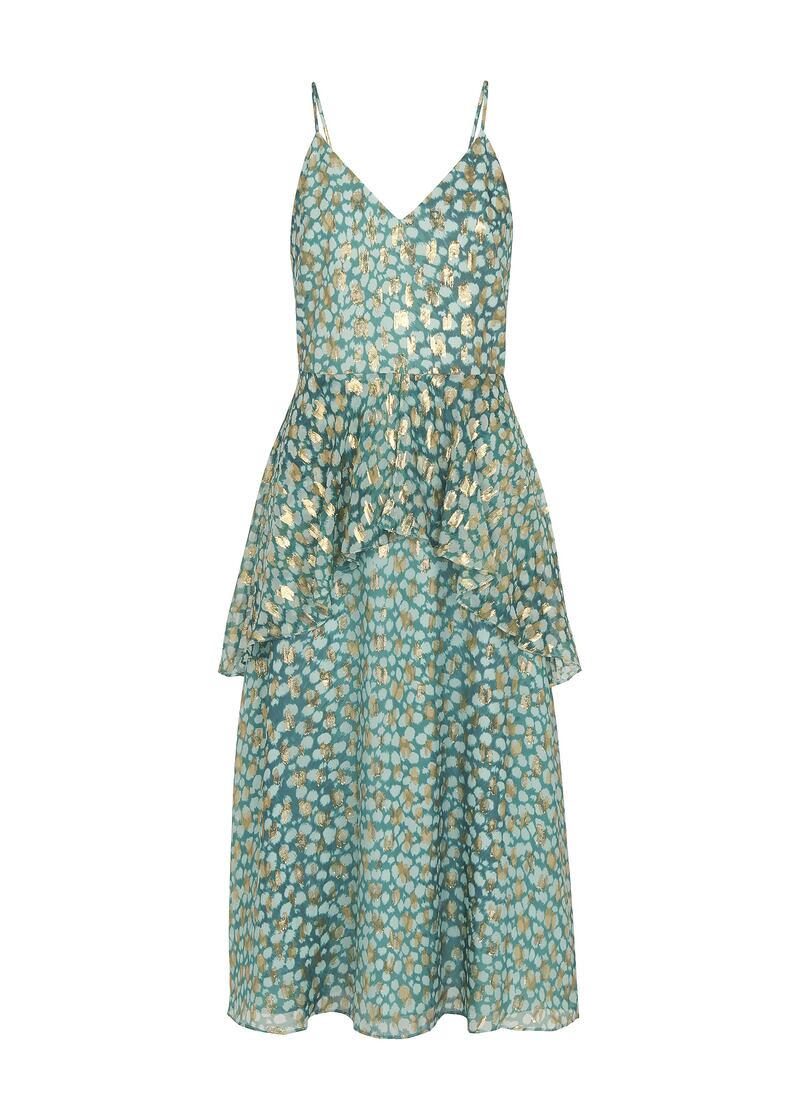 Strappy green animal print metallic dress €259 from Whistles