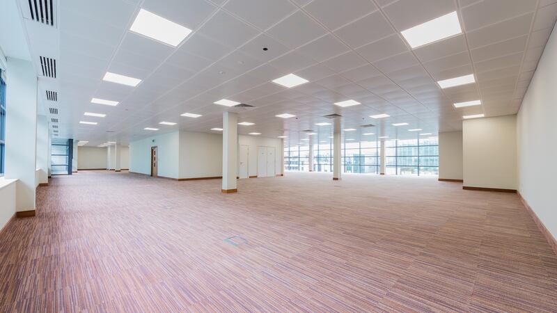 Interior of Block C on Sir John Rogerson’s Quay: the six-storey office building extends to nearly 3,200sq m of floor space.