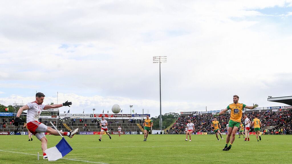Either Tyrone or Donegal will fall at the first hurdle in this year’s Championship. Photograph: Tommy Dickson/Inpho