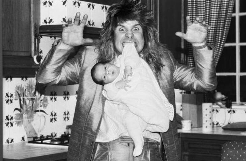 Ozzy Osbourne with baby son Jack in 1985. Photograph: Mike Maloney/Mirrorpix via Getty
