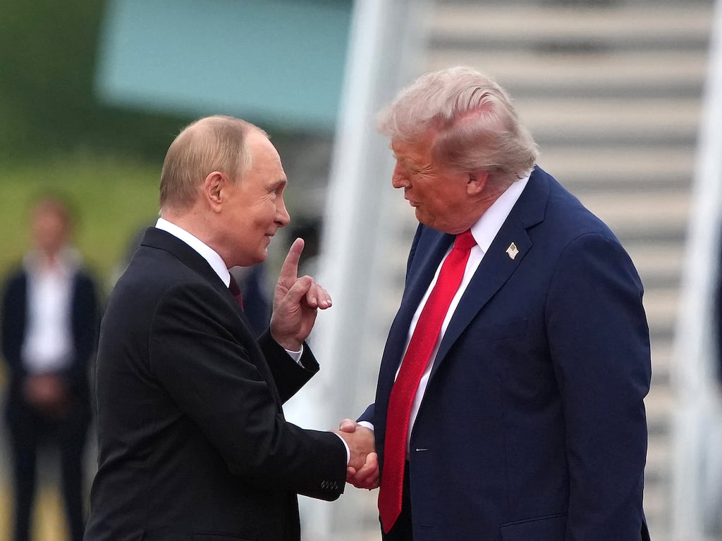 Russian president Vladimir Putin was greeted in Alaska with a handshake and a broad Donald Trump grin, and momentum seemed on his side. Photograph: Andrew Harnik/ Getty Images