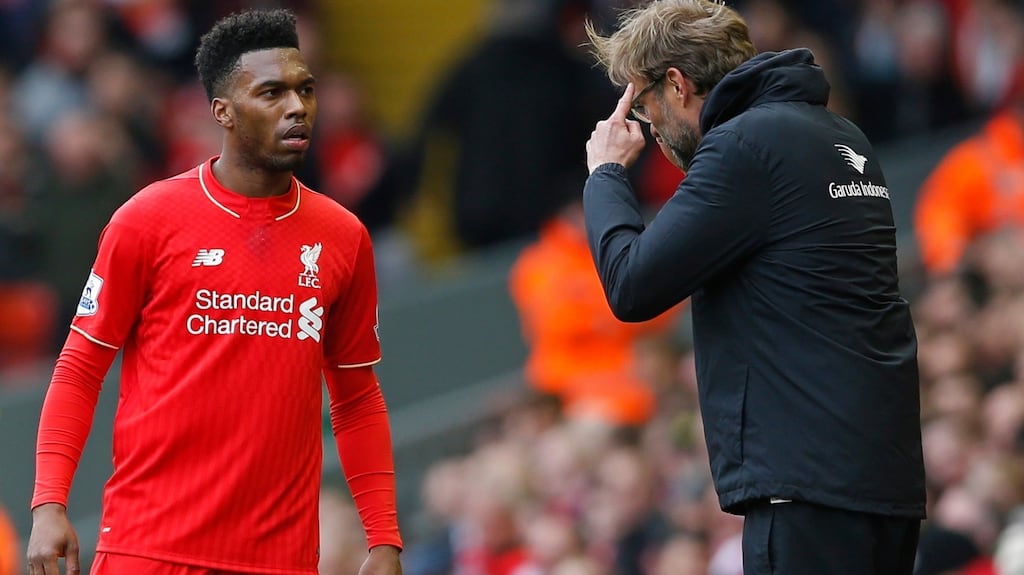 Daniel Sturridge is looking forward to the visit of Borussia Dortmund on Thursday night. Photograph: Carl Recine/Reuters