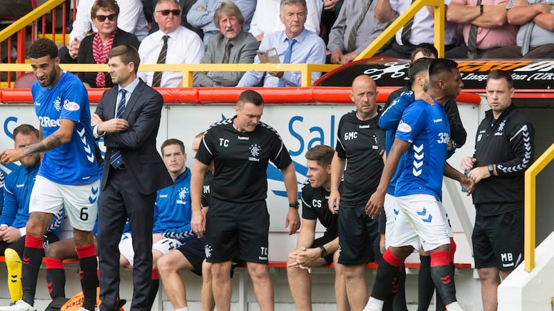Gerrard’s Rangers denied win by late Aberdeen goal
