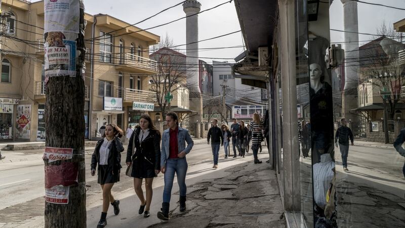 Gjilan, a town in Kosovo of about 90,000 where a moderate imam was kidnapped and beaten by Muslim extremists. Photograph: Andrew Testa/New York Times