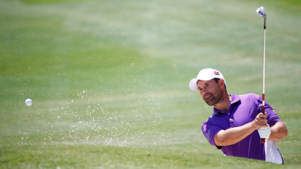 Padraig Harrington plays a shot from the bunker on the ninth hole during the final round of the HP Byron Nelson Championship. Photograph: Sam Greenwood/Getty Images