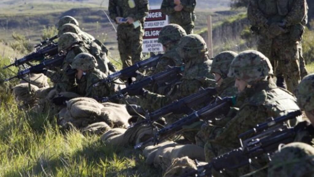 Marines participate in a training exercise at Camp Pendleton in California last year. Four US marines were killed in an incident at the base yesterday. Photograph: Reuters.