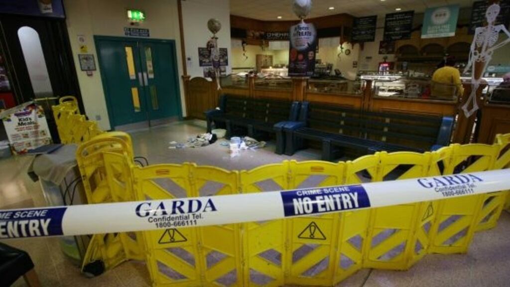 The scene at Longford Shopping Centre where a man was fatally stabbed. Photograph: Brian Farrell