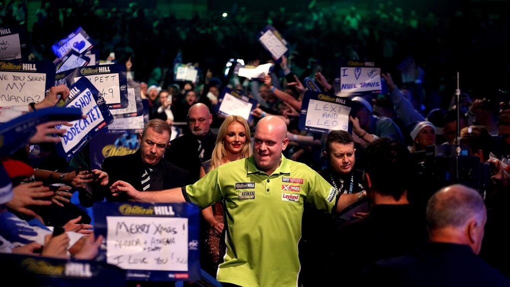 Can Michael van Gerwen defend his William Hill World Darts Championship title? Photo: Steven Paston/PA Wire