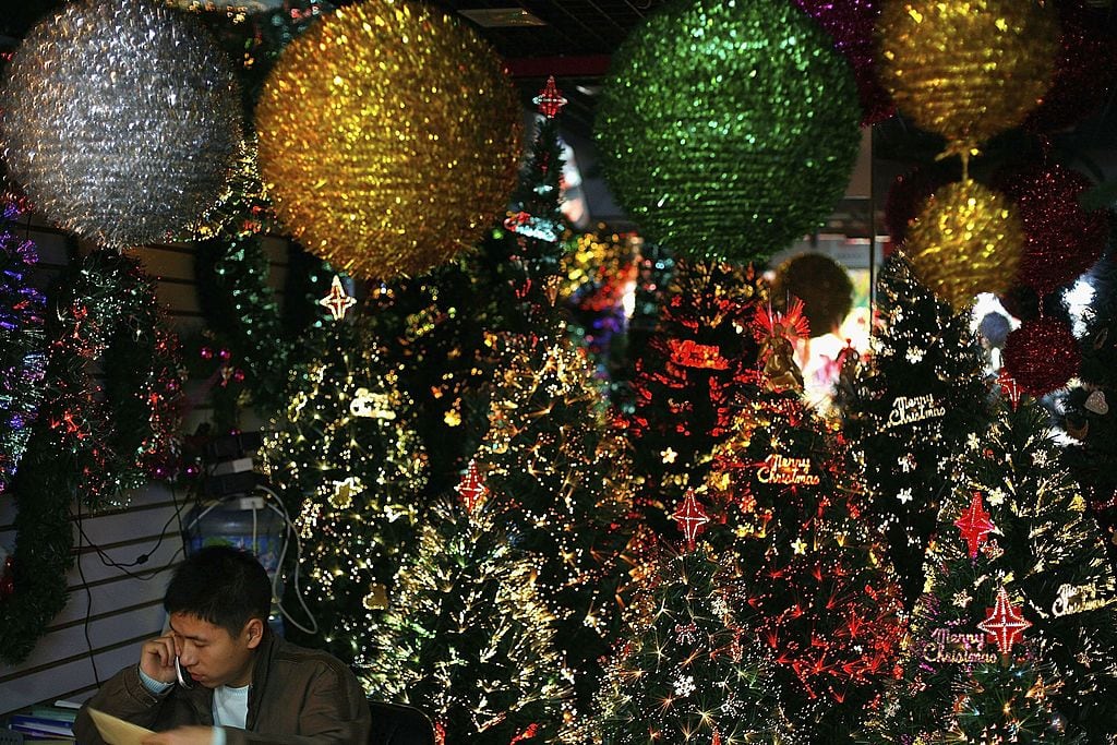 Where all our Christmas decorations come from: China's Yiwu International Trade City. Photograph: China Photos/Getty